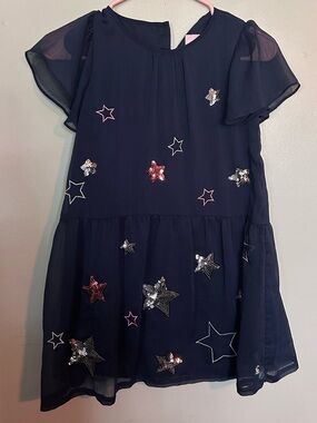 5 for $20! Girls Navy Star Sequin Dress